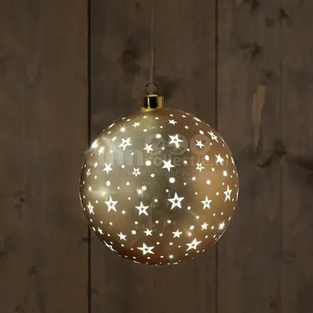 bal glas goud/ster 15l/d15cm ww bo