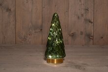boom glas h24.5cm groen/goud bo