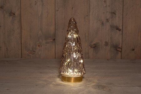 boom glas h24.5cm roze/goud bo