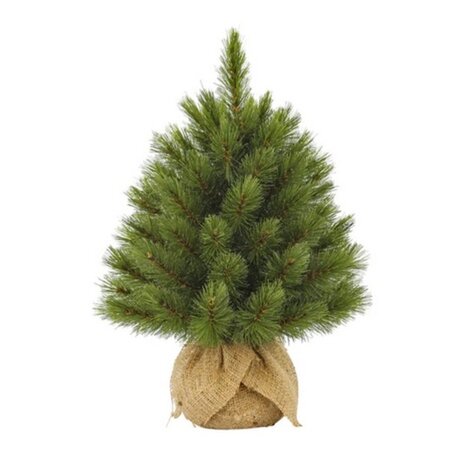 forest frosted x-mas tree w burlap green h45xd36cm
