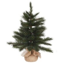 forest frosted x-mas tree w burlap green h60xd45cm