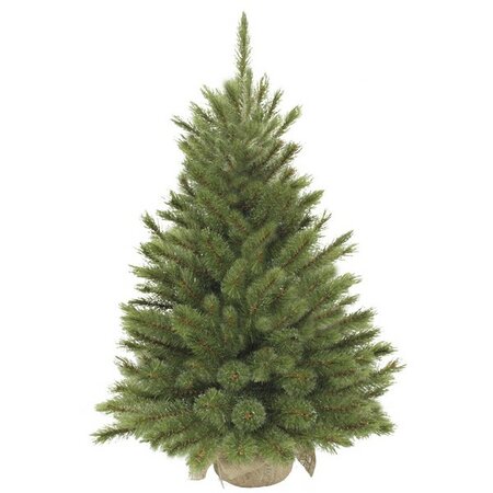 forest frosted x-mas tree w burlap green h90xd62cm - afbeelding 1
