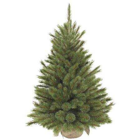 forest frosted x-mas tree w burlap green h90xd62cm - afbeelding 1