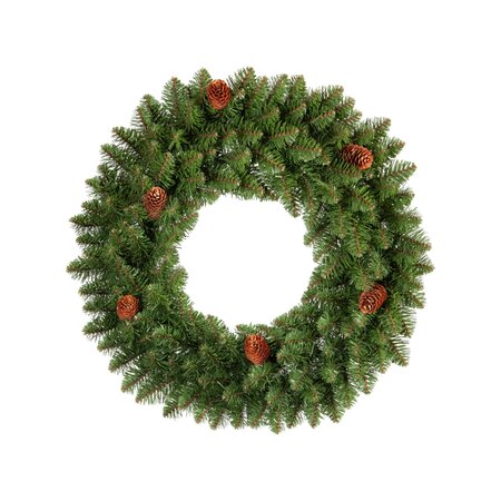 fremont full pvc wreath cones d60cm