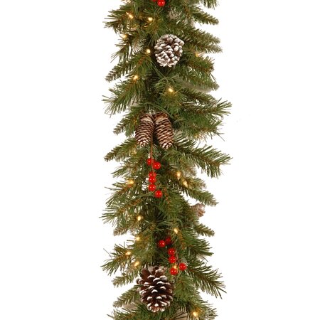 frosted berry garland l274cm d25cm 50l transfo - afbeelding 1