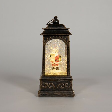 glitterlantaarn kerstman 20.5x9cm - afbeelding 1