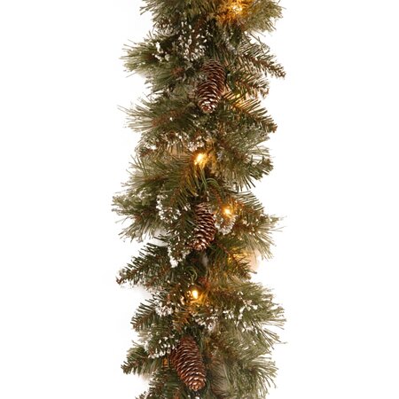 glittery bristle garland l274cm d25cm 50l battery - afbeelding 1