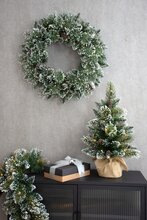 glittery bristle wreath 12 cones 61cm with 50 led - afbeelding 3
