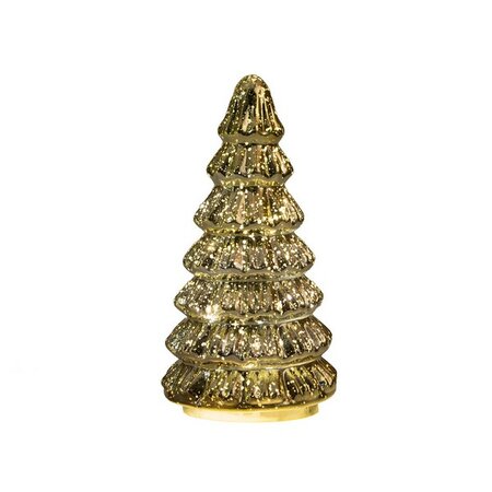 kerstboom 10led 18.5x9.5cm goud - afbeelding 1
