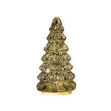 kerstboom 10led 18.5x9.5cm goud - afbeelding 1