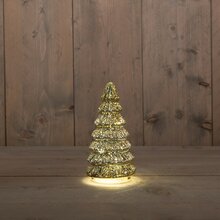 kerstboom 10led 18.5x9.5cm goud - afbeelding 2