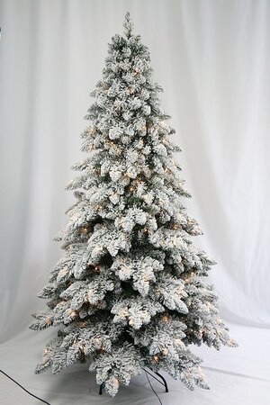 kerstboom flocked hinged h240cm