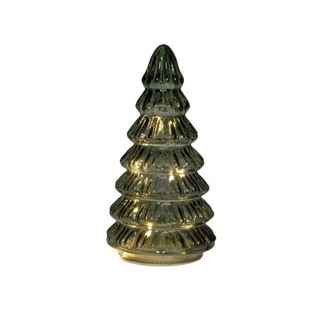 kerstboom glas 18.5x9cm groen - afbeelding 1