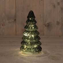 kerstboom glas 18.5x9cm groen - afbeelding 2