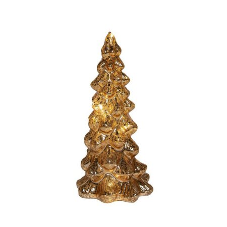kerstboom glas 20x10cm goud - afbeelding 1