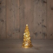 kerstboom glas 20x10cm goud - afbeelding 2