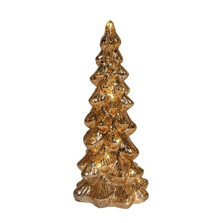 kerstboom glas 25x11cm goud - afbeelding 1
