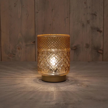lamp glas d12h17.5cm amber/gd bo