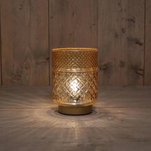 lamp glas d12h17.5cm amber/gd bo