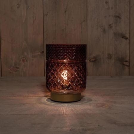 lamp glas d12h17.5cm bordeaux/gd bo