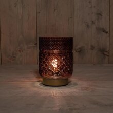 lamp glas d12h17.5cm bordeaux/gd bo