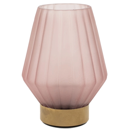 lamp glas d12h17cm mat roze/gd bo