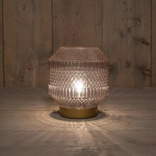 lamp glas d16h17cm roze/gd bo
