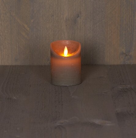 ledkaars wax+vlam h10cm bo grs