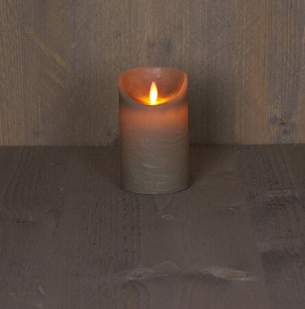 ledkaars wax+vlam h12.5cm bo grs