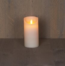ledkaars wax+vlam h15cm bo ivoor