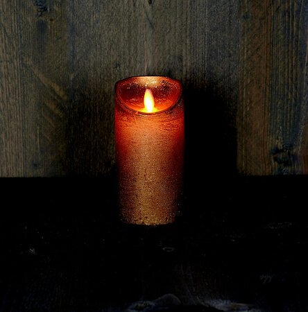 ledkaars wax+vlam h15cm bo gd