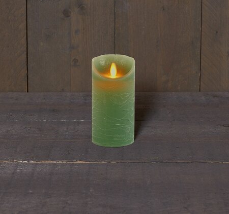 ledkaars wax+vlam h15cm bo jade