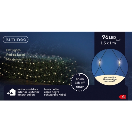 led netverlichting v buiten 96l zwart / warm wit