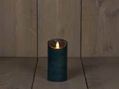 ledkaars wax+vlam h15cm ant.grn bo
