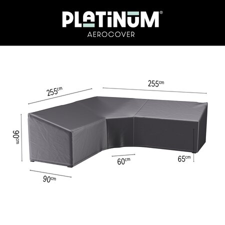 lounge cover l/trapeze 255x255x90xh65/90 hb anthracite