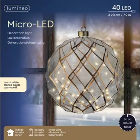 micro led bal d20cm helder/warm wit