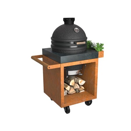 ofyr kamado table corten 65 pro concrete tb