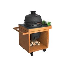 ofyr kamado table corten 75 pro+ corten ceramic dark