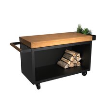 ofyr mise en place table black 135 pro teak wood