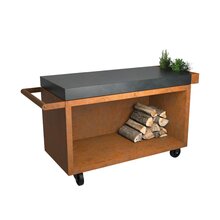 ofyr mise en place table corten 135 pro ceramic dark grey