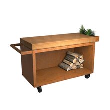ofyr mise en place table corten 135 pro teak wood
