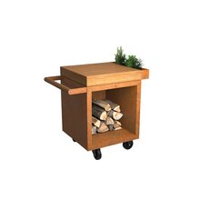 ofyr mise en place table corten 65 pro teak wood