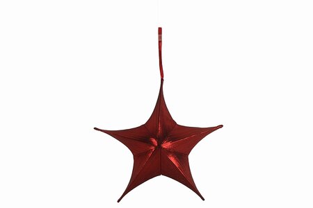 ornament stof ster 40x40cm rood - afbeelding 1