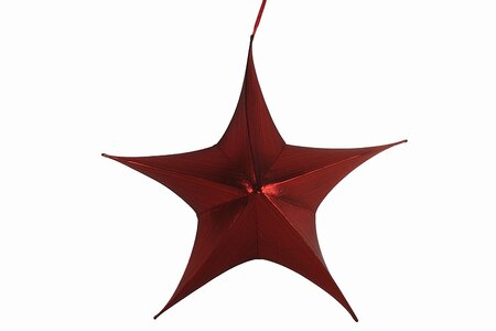 ornament stof ster 80x80cm rood - afbeelding 1
