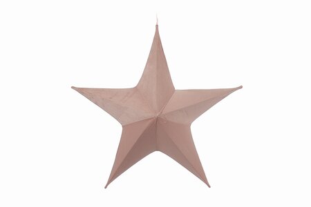 ornament stof ster d65cm lichtroze