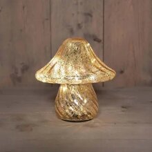 paddenstoel glas 19x19cm goud