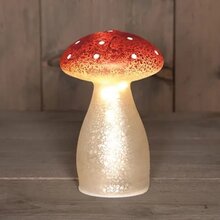 paddenstoel glas h15cm rode stippen