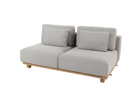 paradiso upholstery 2 seat bench teak w/6 cush