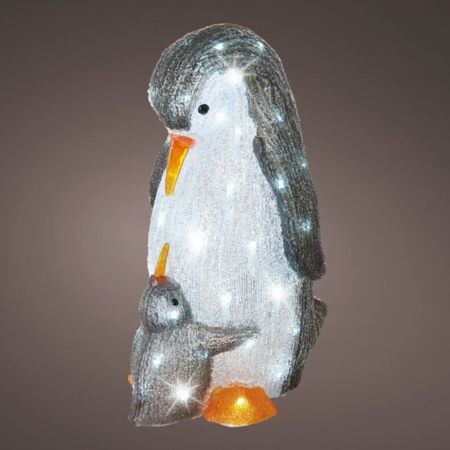 pinguin met kind acrylic led 31x47cm 60l
