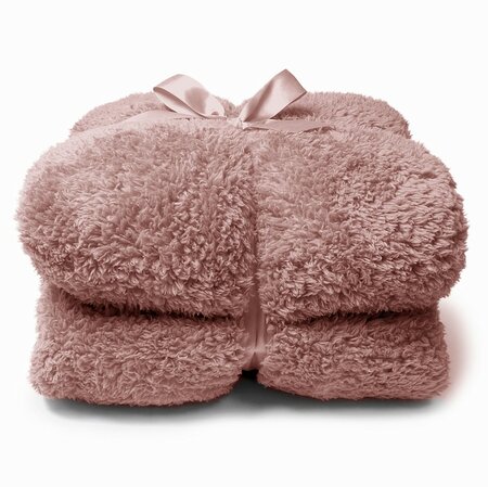 plaid teddy 150x200cm old pink